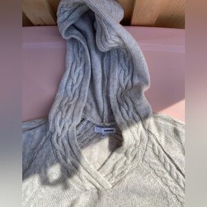 Sonoma Gray Hooded Cable Knit Sweater